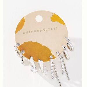 Anthropologie Silver and Crystal Earring Collection
